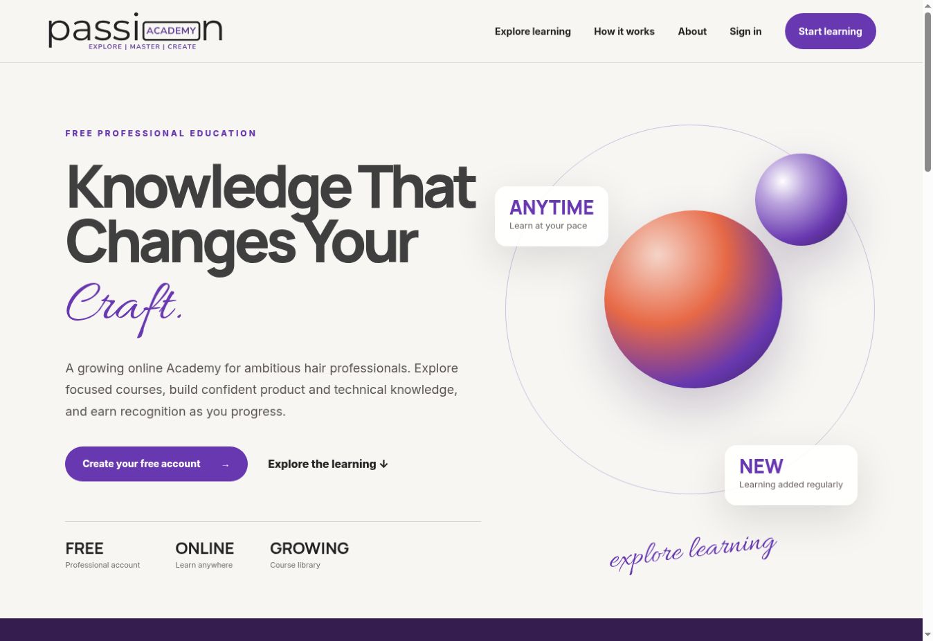 Passion4Hair Academy professional learning platform