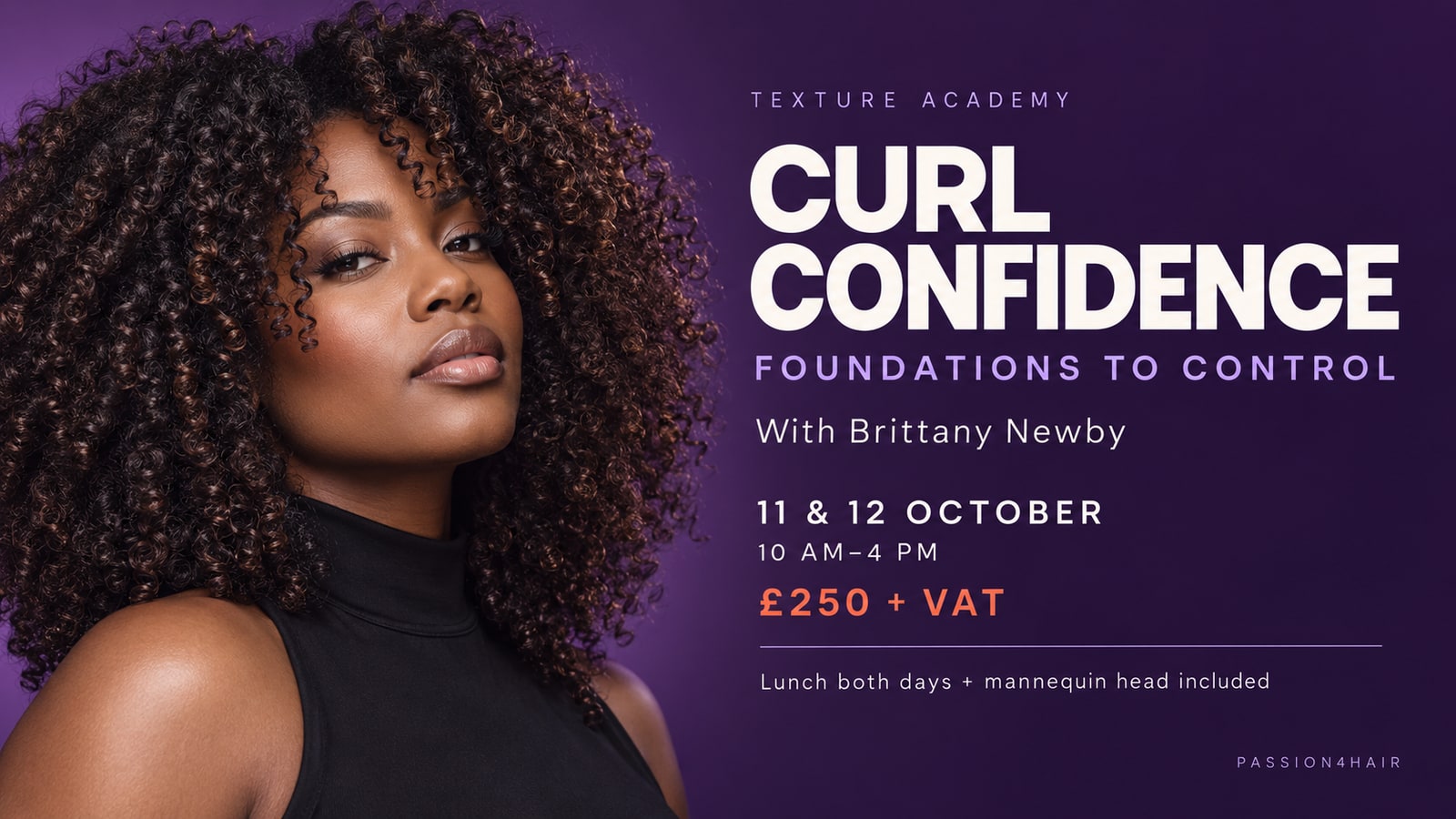 Curl Confidence campaign artwork for Passion4Hair’s professional education programme