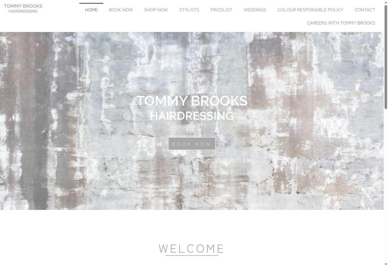 Tommy Brooks Hairdressing website and salon imagery